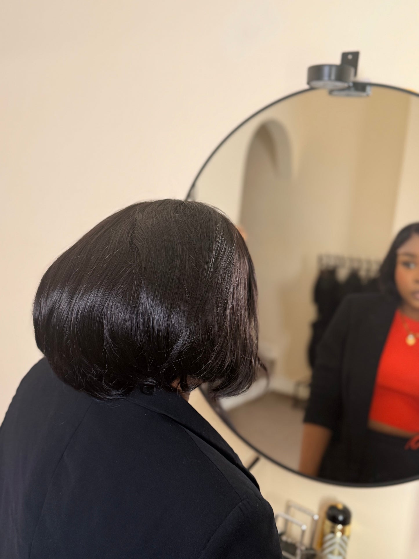 WIG KIRA — 10” High-Volume Jet Black Layered Bob 5x5 Closure ready to wear Wig