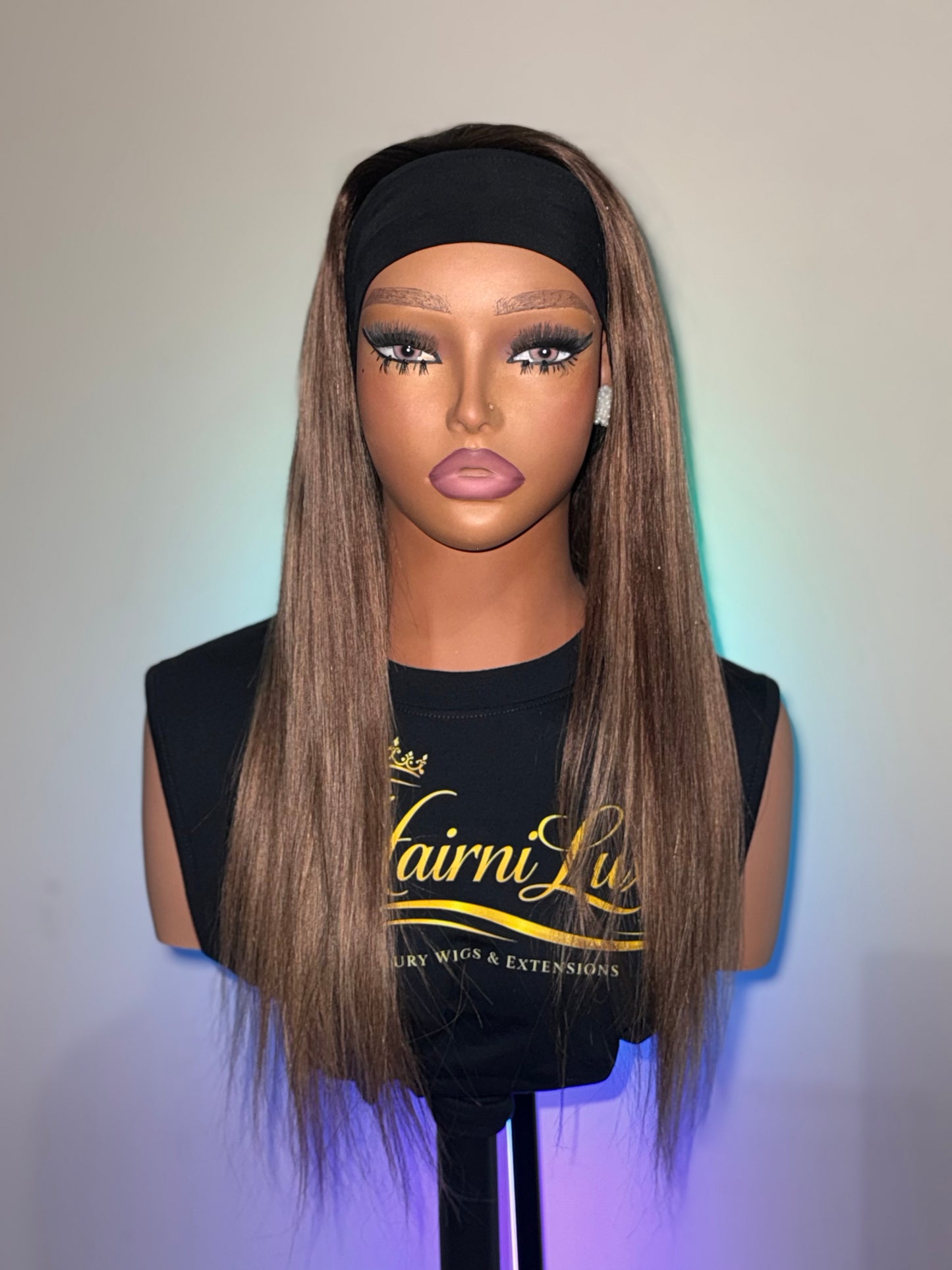 WIG TANIA — 18” Golden Honey Wave Premium Headband ready to wear Wig