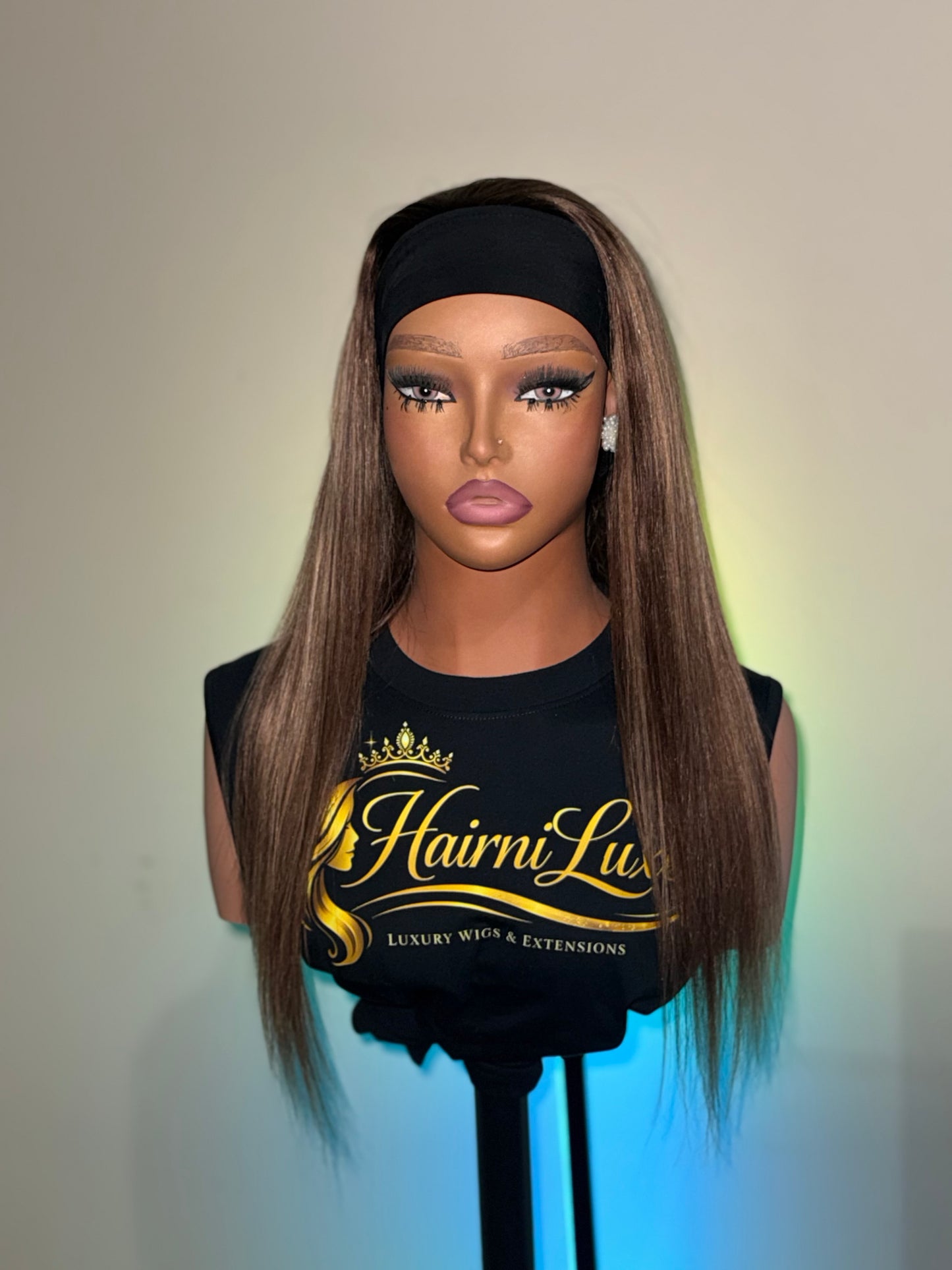WIG TANIA — 18” Golden Honey Wave Premium Headband ready to wear Wig