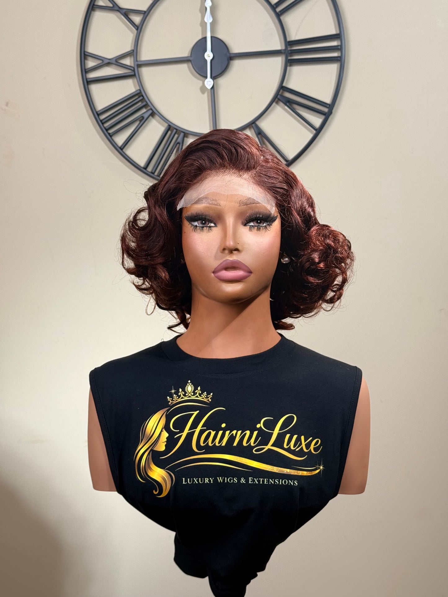 WIG SANDRA — 8” Auburn Bouncy Layered 5x5 Closure Wig (Limited Edition)