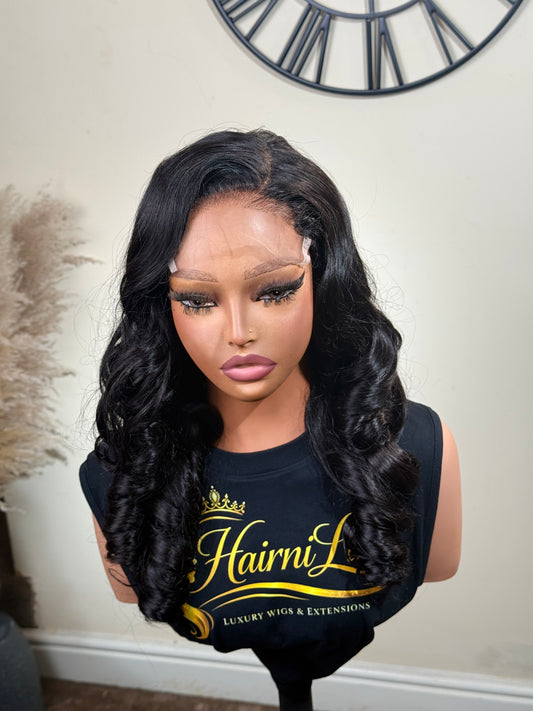 WIG ELSIE — Glueless HD Lace 5x5 Closure Wig Ready to Wear 24” Jet Black Bouncy Layered Curls