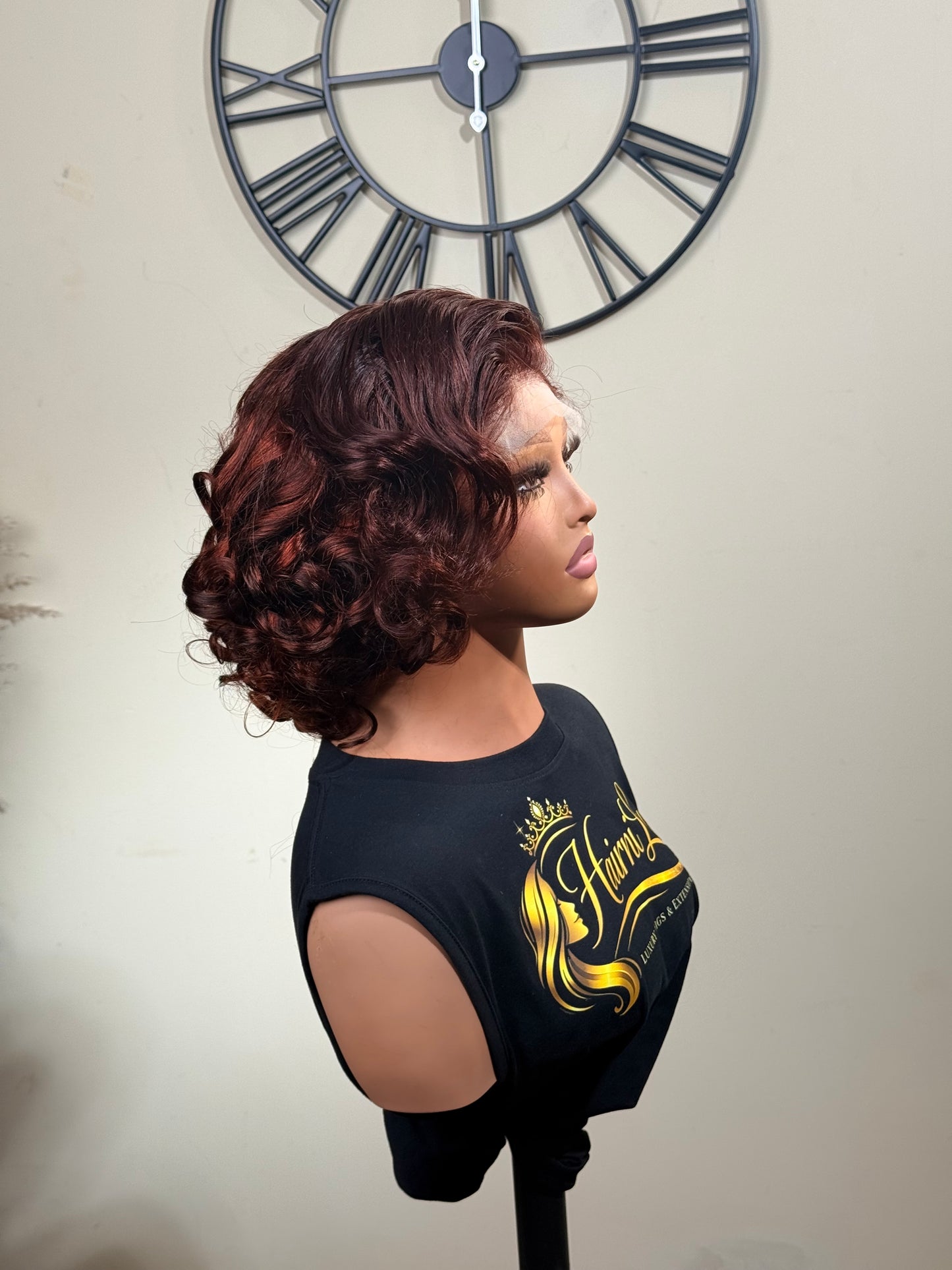 WIG SANDRA — 8” Auburn Bouncy Layered 5x5 Closure Wig (Limited Edition)
