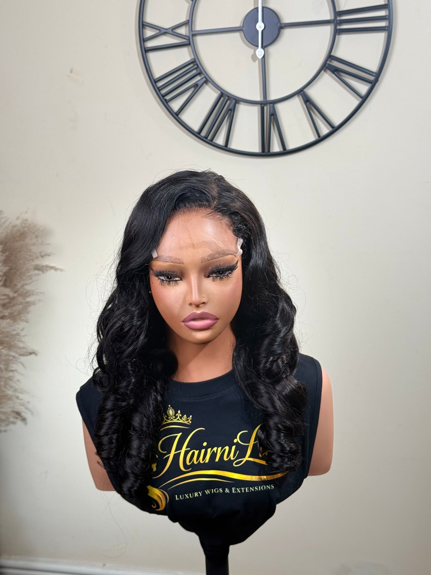WIG ELSIE — Glueless HD Lace 5x5 Closure Wig Ready to Wear 24” Jet Black Bouncy Layered Curls