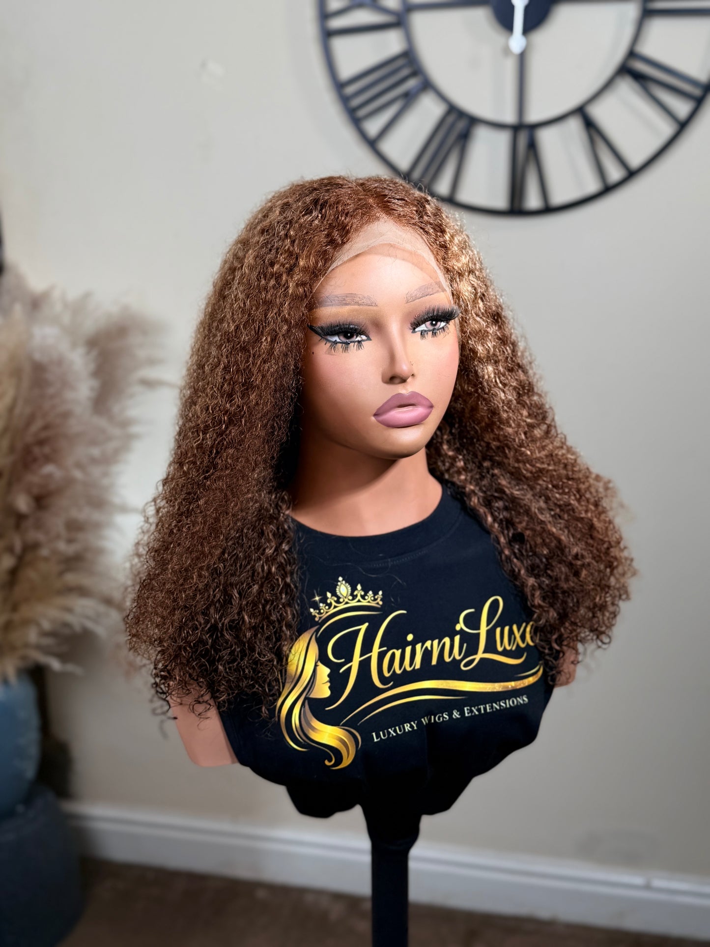 WIG LARA — 16” Platinum Ice Blonde Ombré water curl Full Lace Wig ready to wear