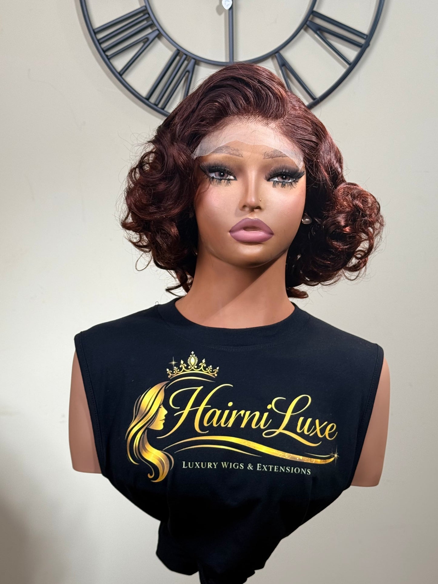 WIG SANDRA — 8” Auburn Bouncy Layered 5x5 Closure Wig (Limited Edition)